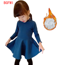 Baby Dresses for Girls Autumn Winter Long Sleeved Knit Girl Warm Solid Color Princess Dress Lotus Leaf Collar Pocket Doll Dress 2024 - buy cheap