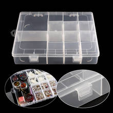 Transparent Plastic Storage Box Case 14 Slot Adjustable Nail Jewelry Beads Earring Case Organizer False Nail Tips Tools Manicure 2024 - buy cheap