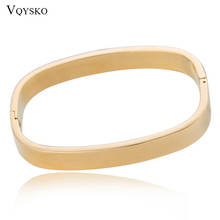 Fashion 316L Stainless Steel Jewelry Bracelets Bangles for women Gold Color Square Women Accessories Bangles Wholesale 2024 - buy cheap