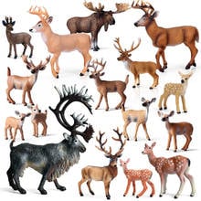 Animal Model Christmas Elk Whitetail Deer Sika Deer Reindeer Cervus Nippon Fairy Garden Miniature Decoration Figurine Kids Toys 2024 - buy cheap