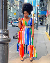 VAZN 2020 Striped Boho Fashion Summer V-neck Elegant Fashion Sleeveless High Waist Women Thin Mini Dress 2024 - buy cheap