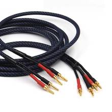 HIFI speaker cables banana plug 2 to 2 connector Audio Amplifier CD DVD player Speaker cable 2024 - buy cheap