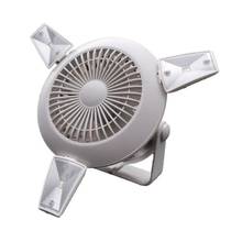 Ventilador Solar portátil para tienda de campaña, con luces LED, gancho colgante, recargable, funciona con batería, USB, para Camping, casa y oficina 2024 - compra barato