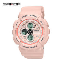 Спортивные цифровые часы, женские водонепроницаемые светящиеся часы с дисплеем, модные наручные часы для девочек, электронные часы SANDA 2021 2024 - купить недорого