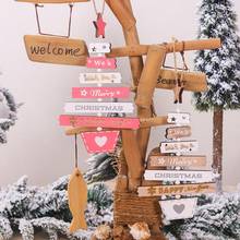 Ornamento de árbol de Navidad de madera Natural para año nuevo, colgantes de madera, regalos, decoración de Navidad para fiesta en casa 2024 - compra barato