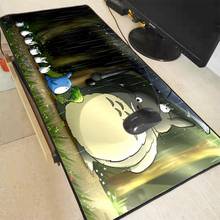 Xgz totoro mouse pad com bloqueio de anime, mouse pad grande para mouse gamer, teclado e mouse 2024 - compre barato