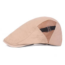 Spring Summer Cotton Beret Casual Visor Cap For Men Fashion Vintage Button Flat Hat Adjustable H Logo Flat Berets 2024 - buy cheap