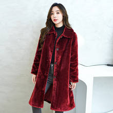 Autumn Winter Sheep Shearing Jacket Women Faux Fur Coat Female Long Warm Mink Fur Coat Single-breasted Overcoat Plus size S-5XL 2024 - buy cheap