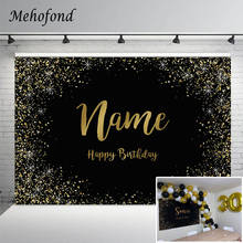 Mehofond Photography Background Black Gold Glitter Personalized Name Birthday Decoration Custom Backdrop Photo Studio Photozone 2024 - buy cheap