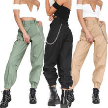 CWFMZQ Cargo Pants Women Loose Casual Sport High Waist Hip Hop Harajuku Pants Wide Long Trousers Chain Fashion Streetwear Mujer 2024 - buy cheap