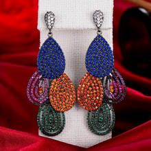 GODKI Trendy Leaves Drop Earring For Women Wedding Cubic Zirconia Dubai Bridal Earrings Costume Jewelry Summer Party 2024 - buy cheap