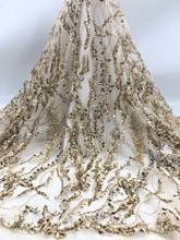 Tela de encaje de malla francesa con cuentas para vestido de novia, Material bordado de tul con H-7.2132705, novedad 2024 - compra barato