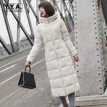 Winter White Grey Hooded Long Jacket Women Plus Size 6XL Thick Warm Casual Overcoat Cap Windbreaker Maxi Parkas Coat Jaqueta 2024 - buy cheap