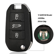 jingyuqin 434MHz ID46 Car Remote Key For Peugeot 208 2008 301 308 5008 508 Hella HU83 Blade 2024 - buy cheap