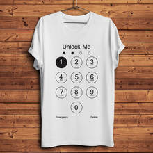 cellphone unlocking interface funny geek t shirt homme new white short sleeve men casual tshirt unisex hipster streetwear tee 2024 - buy cheap