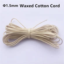 Chenkai-cuerda para bricolaje de algodón encerado, cordón de hilo de algodón trenzado para mordedor de bebé de silicona, collar de cuentas, joyería, 50m, 1,5mm 2024 - compra barato