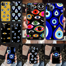 Funda de teléfono de arte abstracto, carcasa suave de pavo contra el mal de ojo para iphone 5 5s se 2 6 6s 7 8 12 mini plus X XS XR 11 PRO MAX, color negro 2024 - compra barato