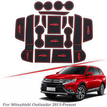 17pcs Car Styling For Mitsubishi Outlander 2013-2020 Latex Gate slot pad Interior Door Groove Mat Non-slip dust Mat Accessory 2024 - buy cheap