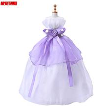 Белое фиолетовое модное платье для куклы Барби наряды для кукол свадебное платье танцевальный костюм 1/6 аксессуары для кукол BJD игрушки своими руками 2024 - купить недорого