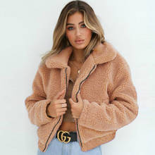 Faux Fur Coat Women 2019 Autumn Winter Warm Soft Zipper Fur Jacket Female Plush Streetwear Casual Teddy Outwear 2024 - buy cheap
