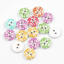 50pcs Mixed Bauhinia Pattern Wooden Button Round Sewing Buttons For Crafts Clothing Scrapbooking Diy Sewing Accessories 15mm 2024 - buy cheap