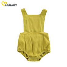 Ma&Baby 0-12M Summer Newborn Infant Baby Girl Boy Overalls Vintage Romper Solid Color Jumpsuit Soft Sleeveless Clothing Costumes 2024 - buy cheap