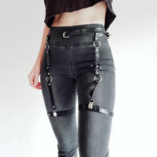 Women Sexy erotic harness leather belt Bow-knot bondage gothic punk Corset Leather metal Buckle leg garter Fetish belt Straps 2024 - buy cheap