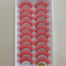 10 pairs Mink Lashes 3D Red Eyelashes  Cruelty free Lashes Handmade Reusable Natural Eyelashes Popular False Lashes Makeup 2024 - buy cheap