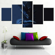 Modern Home Decor Poster Frame Modular 5 Pieces HD Printed Alien Predator Painting Canvas Wall Art Movie Game Pictures 2024 - buy cheap