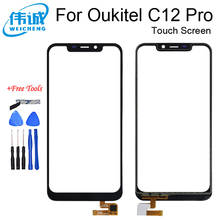 Tela de toque + ferramentas adesivo para reparo de celular, para oukitel c12 pro, painel de vidro 2024 - compre barato