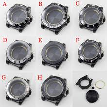 40mm Black Watch Case Fit NH35/NH36 ETA 2836 MIYOTA Automatic Movement PVD Plated Material Flat Sapphire Glass 2024 - buy cheap