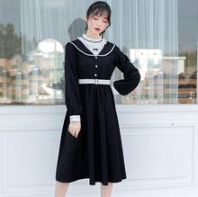 Japonês do vintage doce lolita vestido palácio laço bowknot cintura alta vitoriano vestido kawaii menina falso duas peças gothic lolita op 2024 - compre barato