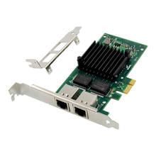Tarjeta Ethernet Dual Gigabit PCIe X1 de 2 puertos, adaptador lan de servidor Intel I350AM2 Chipset RJ45 de 1000Mbps 2024 - compra barato