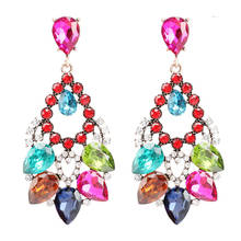 Bohemain-pendientes colgantes de cristal para mujer, aretes de resina multicolor, joyería femenina, accesorios de oreja Maxi 2024 - compra barato