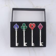 4 Pcs Game Residents Evils Keychain Set RPD Square Plum Heart Key Police Playing Cards Badge Pendants Cosplay Keyrings 2024 - buy cheap