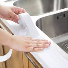 Cinta autoadhesiva blanca de PVC para baño, adhesivo impermeable para pared, ducha, fregadero, bañera, 1 Uds. 2024 - compra barato