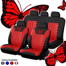 Universal Car Seat Covers 4pcs 9pcs 3D Butterfly Prints Red Blue Pink Gray Front & Rear Seat Covers Cushion For Car Decoration 2024 - buy cheap