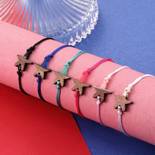 YIZIZAI Ins Hot Sea Starfish Couple Bracelet Splice Wood Resin Handmade Braided Rope Bracelet For Women Men Jewelry Dropshipping 2024 - buy cheap