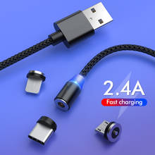 Магнитный usb-кабель для samsung Xiaomi huawei, кабель для телефона, быстрая зарядка, кабель Micro USB type C, магнитный usb-кабель C 2024 - купить недорого