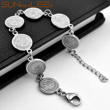 SUNNERLEES Stainless Steel Bracelet Jesus Christ Cross Link Chain Men Women Jewelry Gift SCB07 2024 - buy cheap