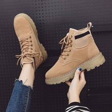 2019 Autumn Retro Shoes Women Martin Boots Cross-tied Fashion Brand Flock Ladies footware Female Ankle Boots Female botas mujer 2024 - buy cheap