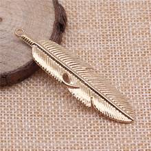 New 2pcs Big Leaf Feather Charms Pendant For Bracelet Earrings Jewelry Diy Accessory 2024 - buy cheap