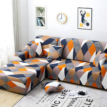 Funda de sofá elástica con estampado geométrico para sala de estar, cubierta de sofá seccional en forma de L, Chaise Longue, decoración del hogar, 1/2/3/4 asientos 2024 - compra barato