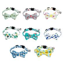 Bowknot Small Cat Collars Adjustable Safety Buckle Bow Tie Puppy Collar Cute Small Dog Collar with Bells Pets Accessories 2024 - buy cheap