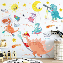 Pegatina de pared de dinosaurio para decoración de habitación de niños, imagen de Animal de dibujos animados para guardería, papel tapiz para dormitorio, 85x111cm 2024 - compra barato