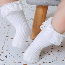 Solid Color Newborn Baby Socks Lace Ruffle Infant Toddler Knee Socks Princess Girls Cotton Anti Slip Floor Socks 2024 - buy cheap