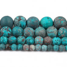 Natural Stone Bead Matte Dull Polish Blue Green Sea Sediment Turquoises Jaspers Beads for Jewelry Making DIY Bracelet 2024 - buy cheap