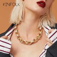 KINFOLK Fashion Gold Necklace Chain Necklaces For Women Collar Necklaces For Women Jewelry Aesthetic Punk Thick Necklace 2024 - buy cheap