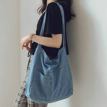 Casual Denim Shoulder Bags for Women 2021 New High Capacity Tote Bag Female Crossbody Bags Casual Handbags Schoolbag 9005 2024 - buy cheap