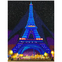 HUACAN LED Light Diamond Art Painting Kits Eiffel Tower Diamond Mosaic Night View Cross Stitch Handmade Gift 2024 - buy cheap